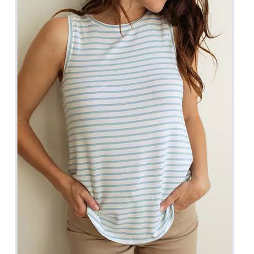 CJLA Eva Tank, Light Blue & White, Size S